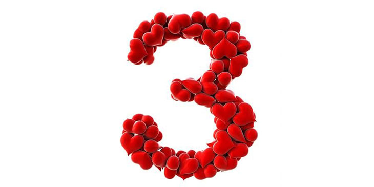 Qual o significado do número 3 na numerologia do amor?