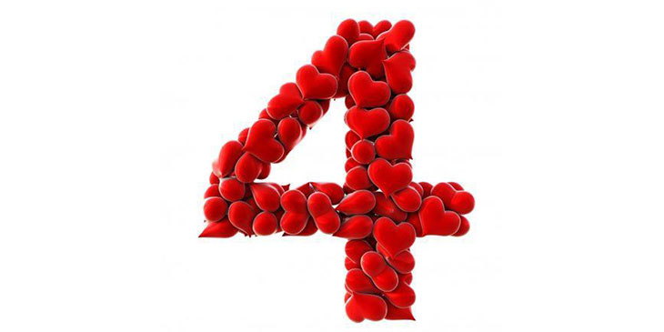 Qual o significado do número 4 na numerologia do amor?