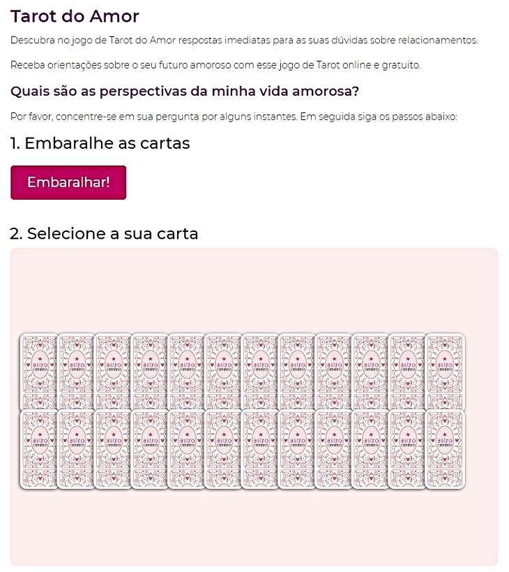 Jogos de tarot online grátis - Respostas rápidas para dúvidas afetivas e  profissionais - Blog Astrocentro