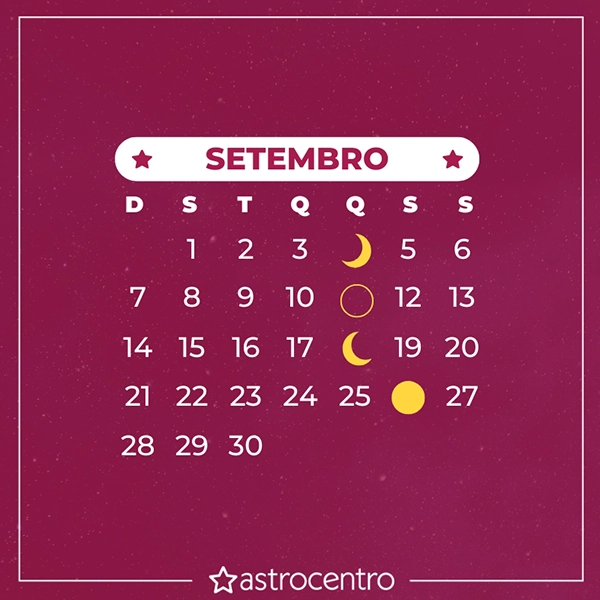 Calendário lunar de setembro 2026