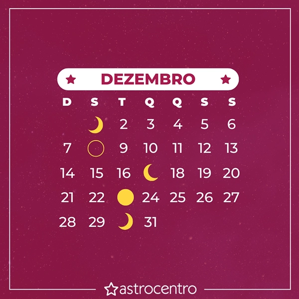 Calendário lunar de dezembro 2026