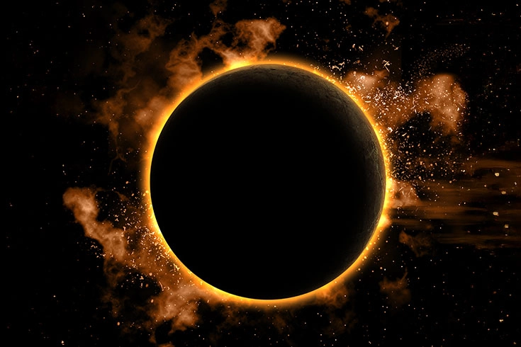 Imagem de um eclipse solar