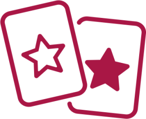 Imagem de duas cartas de Tarot Estrela na cor magenta